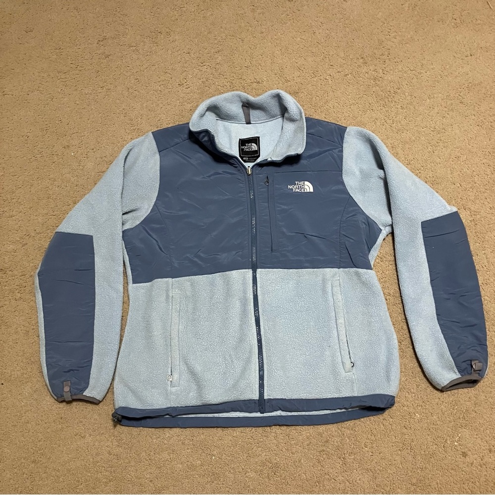 The North Face Denali Fleece Jacket Womens Large Blue Full Zip Outdoor Coat